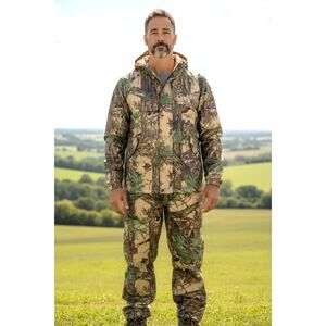 Camo Realtree Waterproof Hunting Rain Suit Pants Jacket 2 Piece Vinyl Mens XL